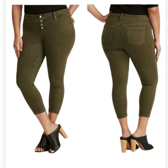 Reseller box of 5 Torrid skinny jeans olive green bundle size 20 - Picture 4 of 5